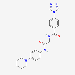 N-(2-oxo-2-{[4-(1-piperidinyl)phenyl]amino}ethyl)-4-(4H-1,2,4-triazol-4-yl)benzamide