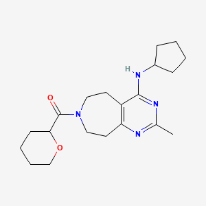 molecular formula C20H30N4O2 B5426082 N-cyclopentyl-2-methyl-7-(tetrahydro-2H-pyran-2-ylcarbonyl)-6,7,8,9-tetrahydro-5H-pyrimido[4,5-d]azepin-4-amine 