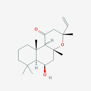 molecular formula C20H32O3 B054261 (3R,4aR,6R,6aS,10aS,10bR)-3-ethenyl-6-hydroxy-3,4a,7,7,10a-pentamethyl-2,5,6,6a,8,9,10,10b-octahydrobenzo[f]chromen-1-one CAS No. 121817-29-6