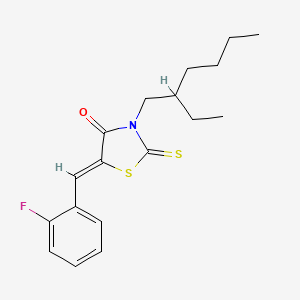 (5Z)-3-(2-ethylhexyl)-5-[(2-fluorophenyl)methylidene]-2-sulfanylidene-1,3-thiazolidin-4-one