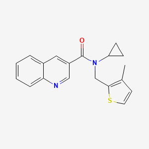 molecular formula C19H18N2OS B5426151 N-cyclopropyl-N-[(3-methyl-2-thienyl)methyl]quinoline-3-carboxamide 