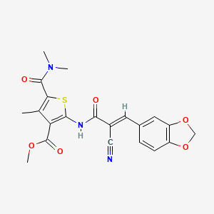 methyl 2-{[3-(1,3-benzodioxol-5-yl)-2-cyanoacryloyl]amino}-5-[(dimethylamino)carbonyl]-4-methyl-3-thiophenecarboxylate