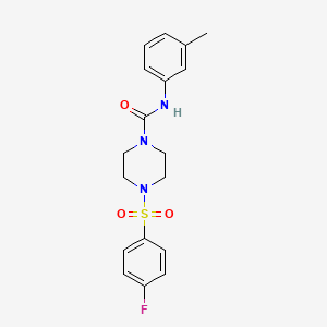 molecular formula C18H20FN3O3S B5426162 4-(4-FLUOROBENZENESULFONYL)-N-(3-METHYLPHENYL)PIPERAZINE-1-CARBOXAMIDE 