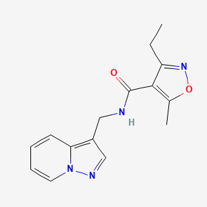 molecular formula C15H16N4O2 B5426173 3-ethyl-5-methyl-N-(pyrazolo[1,5-a]pyridin-3-ylmethyl)isoxazole-4-carboxamide 