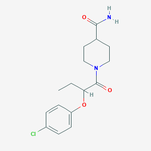 1-[2-(4-Chlorophenoxy)butanoyl]piperidine-4-carboxamide