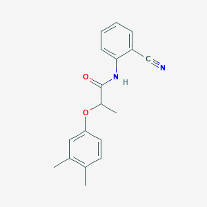 molecular formula C18H18N2O2 B5426225 N-(2-cyanophenyl)-2-(3,4-dimethylphenoxy)propanamide 