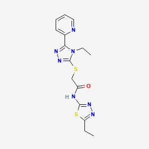 2-{[4-ETHYL-5-(2-PYRIDINYL)-4H-1,2,4-TRIAZOL-3-YL]SULFANYL}-N-(5-ETHYL-1,3,4-THIADIAZOL-2-YL)ACETAMIDE