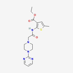 molecular formula C18H23N5O3S B5426328 ethyl 5-methyl-2-({[4-(2-pyrimidinyl)-1-piperazinyl]acetyl}amino)-3-thiophenecarboxylate 