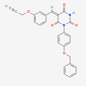 (5Z)-1-(4-phenylmethoxyphenyl)-5-[(3-prop-2-ynoxyphenyl)methylidene]-1,3-diazinane-2,4,6-trione