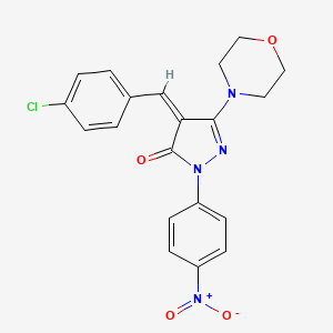 molecular formula C20H17ClN4O4 B5426372 4-(4-chlorobenzylidene)-5-(4-morpholinyl)-2-(4-nitrophenyl)-2,4-dihydro-3H-pyrazol-3-one 