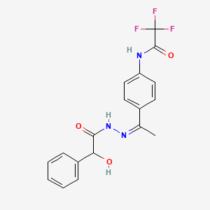 2,2,2-trifluoro-N-(4-{N-[hydroxy(phenyl)acetyl]ethanehydrazonoyl}phenyl)acetamide