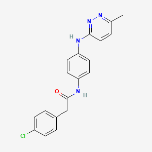 molecular formula C19H17ClN4O B5426410 2-(4-chlorophenyl)-N-{4-[(6-methyl-3-pyridazinyl)amino]phenyl}acetamide 