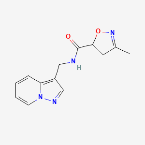 molecular formula C13H14N4O2 B5426413 3-methyl-N-(pyrazolo[1,5-a]pyridin-3-ylmethyl)-4,5-dihydroisoxazole-5-carboxamide 