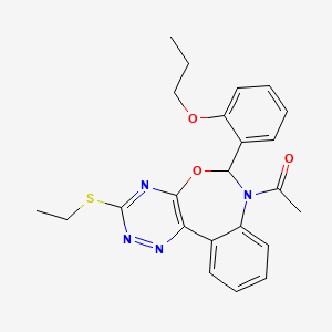 1-[3-(ETHYLSULFANYL)-6-(2-PROPOXYPHENYL)[1,2,4]TRIAZINO[5,6-D][3,1]BENZOXAZEPIN-7(6H)-YL]-1-ETHANONE