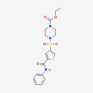 Ethyl 4-[5-(phenylcarbamoyl)thiophen-3-yl]sulfonylpiperazine-1-carboxylate