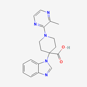 molecular formula C18H19N5O2 B5426421 4-(1H-benzimidazol-1-yl)-1-(3-methylpyrazin-2-yl)piperidine-4-carboxylic acid 