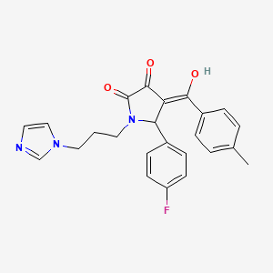 molecular formula C24H22FN3O3 B5426427 5-(4-fluorophenyl)-3-hydroxy-1-[3-(1H-imidazol-1-yl)propyl]-4-(4-methylbenzoyl)-1,5-dihydro-2H-pyrrol-2-one 