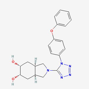 molecular formula C21H23N5O3 B5426445 (3aR*,5R*,6S*,7aS*)-2-[1-(4-phenoxyphenyl)-1H-tetrazol-5-yl]octahydro-1H-isoindole-5,6-diol 