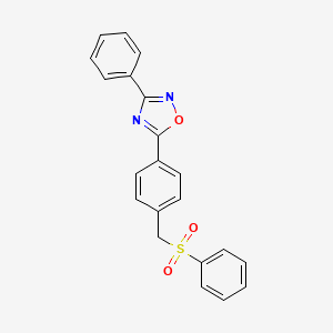 molecular formula C21H16N2O3S B5426450 3-phenyl-5-{4-[(phenylsulfonyl)methyl]phenyl}-1,2,4-oxadiazole 