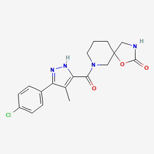 7-{[5-(4-chlorophenyl)-4-methyl-1H-pyrazol-3-yl]carbonyl}-1-oxa-3,7-diazaspiro[4.5]decan-2-one