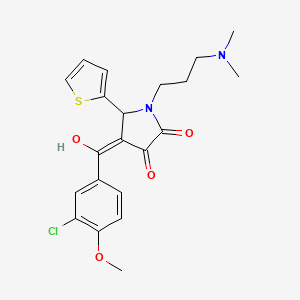 molecular formula C21H23ClN2O4S B5426488 4-(3-chloro-4-methoxybenzoyl)-1-[3-(dimethylamino)propyl]-3-hydroxy-5-(2-thienyl)-1,5-dihydro-2H-pyrrol-2-one 