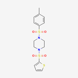 molecular formula C15H18N2O4S3 B5426503 1-[(4-methylphenyl)sulfonyl]-4-(2-thienylsulfonyl)piperazine 