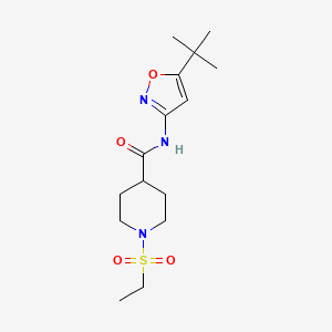 molecular formula C15H25N3O4S B5426520 N-(5-tert-butyl-1,2-oxazol-3-yl)-1-ethylsulfonylpiperidine-4-carboxamide 