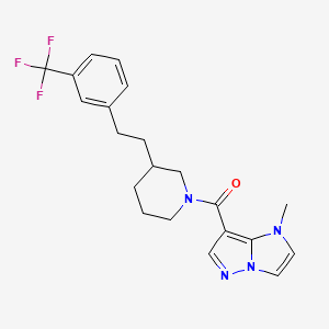 1-methyl-7-[(3-{2-[3-(trifluoromethyl)phenyl]ethyl}-1-piperidinyl)carbonyl]-1H-imidazo[1,2-b]pyrazole