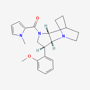 molecular formula C22H27N3O2 B5426547 [(2R,3R,6R)-3-(2-methoxyphenyl)-1,5-diazatricyclo[5.2.2.02,6]undecan-5-yl]-(1-methylpyrrol-2-yl)methanone 