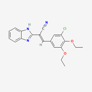 (E)-2-(1H-benzimidazol-2-yl)-3-(3-chloro-4,5-diethoxyphenyl)prop-2-enenitrile