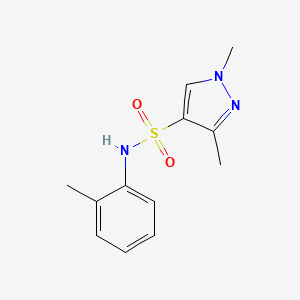 molecular formula C12H15N3O2S B5426559 1,3-dimethyl-N-(2-methylphenyl)-1H-pyrazole-4-sulfonamide 