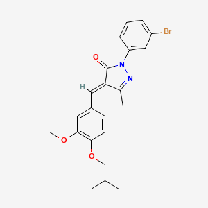 (4E)-2-(3-bromophenyl)-4-[[3-methoxy-4-(2-methylpropoxy)phenyl]methylidene]-5-methylpyrazol-3-one