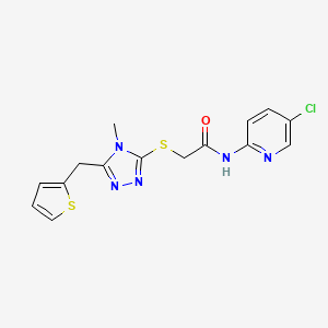 molecular formula C15H14ClN5OS2 B5426603 N-(5-CHLORO-2-PYRIDINYL)-2-{[4-METHYL-5-(2-THIENYLMETHYL)-4H-1,2,4-TRIAZOL-3-YL]SULFANYL}ACETAMIDE 