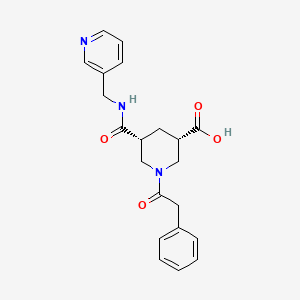 molecular formula C21H23N3O4 B5426617 (3S*,5R*)-1-(phenylacetyl)-5-{[(3-pyridinylmethyl)amino]carbonyl}-3-piperidinecarboxylic acid 