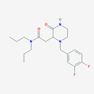 molecular formula C19H27F2N3O2 B5426624 2-[1-(3,4-difluorobenzyl)-3-oxo-2-piperazinyl]-N,N-dipropylacetamide 