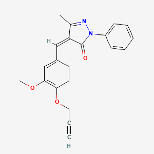 molecular formula C21H18N2O3 B5426647 (4Z)-4-[3-methoxy-4-(prop-2-yn-1-yloxy)benzylidene]-5-methyl-2-phenyl-2,4-dihydro-3H-pyrazol-3-one 