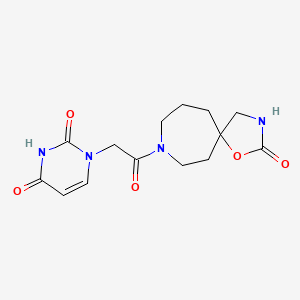 molecular formula C14H18N4O5 B5426684 1-[2-oxo-2-(2-oxo-1-oxa-3,8-diazaspiro[4.6]undec-8-yl)ethyl]-2,4(1H,3H)-pyrimidinedione 