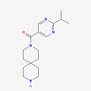 molecular formula C17H26N4O B5426707 3-[(2-isopropyl-5-pyrimidinyl)carbonyl]-3,9-diazaspiro[5.5]undecane hydrochloride 