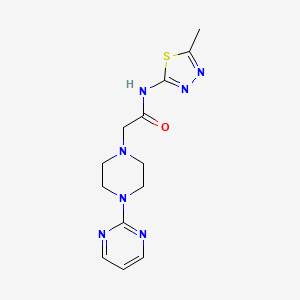 molecular formula C13H17N7OS B5426721 N-(5-methyl-1,3,4-thiadiazol-2-yl)-2-[4-(pyrimidin-2-yl)piperazin-1-yl]acetamide 