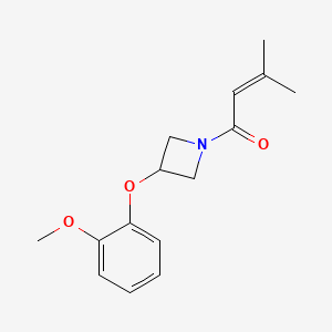 molecular formula C15H19NO3 B5426737 3-(2-methoxyphenoxy)-1-(3-methylbut-2-enoyl)azetidine 