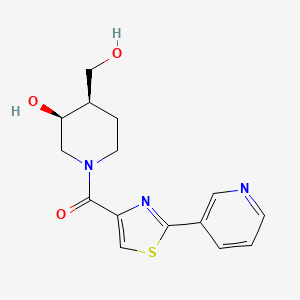 molecular formula C15H17N3O3S B5426754 (3S*,4R*)-4-(hydroxymethyl)-1-{[2-(3-pyridinyl)-1,3-thiazol-4-yl]carbonyl}-3-piperidinol 