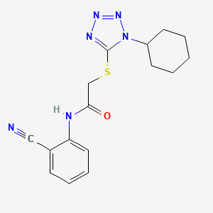 molecular formula C16H18N6OS B5426790 N-(2-cyanophenyl)-2-[(1-cyclohexyl-1H-tetrazol-5-yl)thio]acetamide 