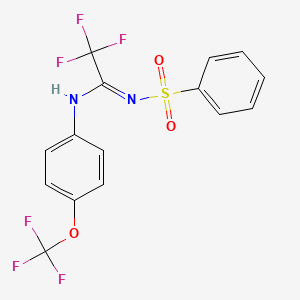 N'-(benzenesulfonyl)-2,2,2-trifluoro-N-[4-(trifluoromethoxy)phenyl]ethanimidamide