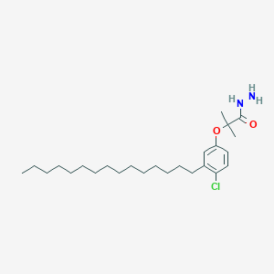 molecular formula C25H43ClN2O2 B054269 Propanoic acid, 2-(4-chloro-3-pentadecylphenoxy)-2-methyl-, hydrazide CAS No. 124237-29-2