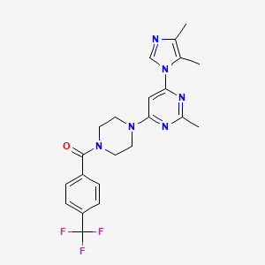 molecular formula C22H23F3N6O B5427777 4-(4,5-dimethyl-1H-imidazol-1-yl)-2-methyl-6-{4-[4-(trifluoromethyl)benzoyl]-1-piperazinyl}pyrimidine 