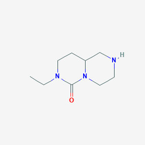 molecular formula C9H17N3O B054278 6H-Pyrazino[1,2-c]pyrimidin-6-one, 7-ethyloctahydro- CAS No. 121360-21-2