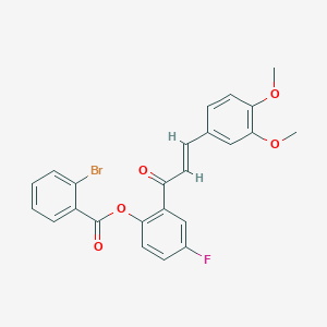 molecular formula C24H18BrFO5 B5427810 2-[3-(3,4-dimethoxyphenyl)acryloyl]-4-fluorophenyl 2-bromobenzoate 