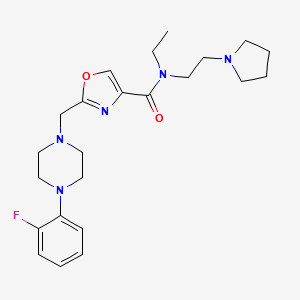 molecular formula C23H32FN5O2 B5427966 N-ethyl-2-[[4-(2-fluorophenyl)piperazin-1-yl]methyl]-N-(2-pyrrolidin-1-ylethyl)-1,3-oxazole-4-carboxamide 