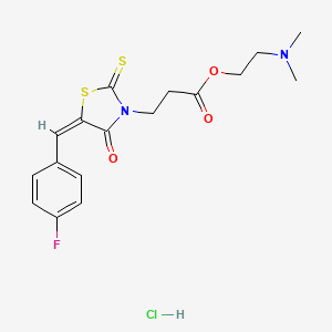 molecular formula C17H20ClFN2O3S2 B5428159 2-(dimethylamino)ethyl 3-[5-(4-fluorobenzylidene)-4-oxo-2-thioxo-1,3-thiazolidin-3-yl]propanoate hydrochloride 