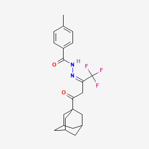 molecular formula C22H25F3N2O2 B5428183 N'-[3-(1-adamantyl)-3-oxo-1-(trifluoromethyl)propylidene]-4-methylbenzohydrazide 